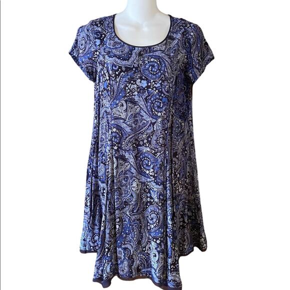 Urban Outfitters Silence + Noise Blue Paisley summer Dress with Flared Skirt - Picture 1 of 6